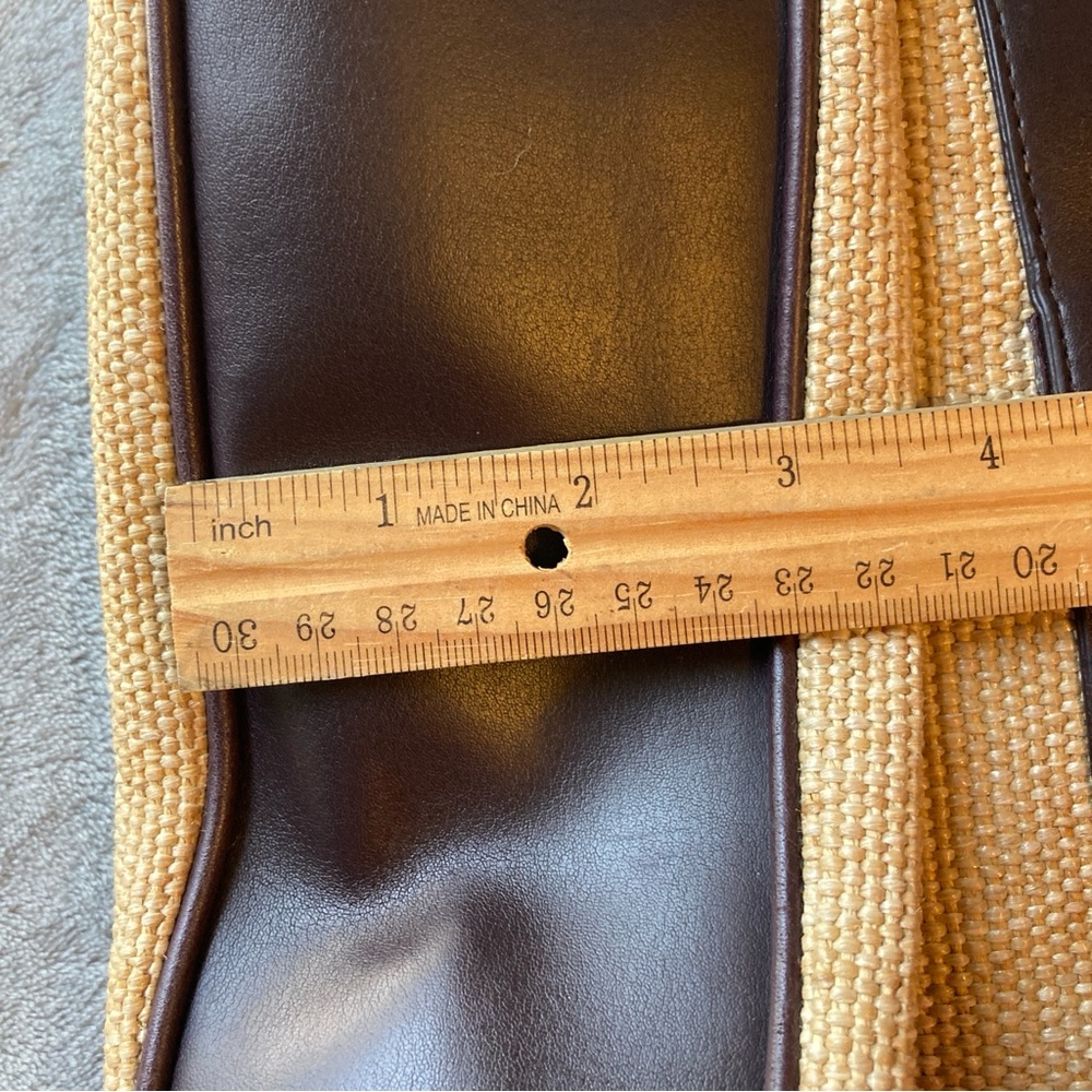 Etienne Aigner Woven Jute Baguette Shoulder Bag with Faux Leather Strap - Picture 15 of 16